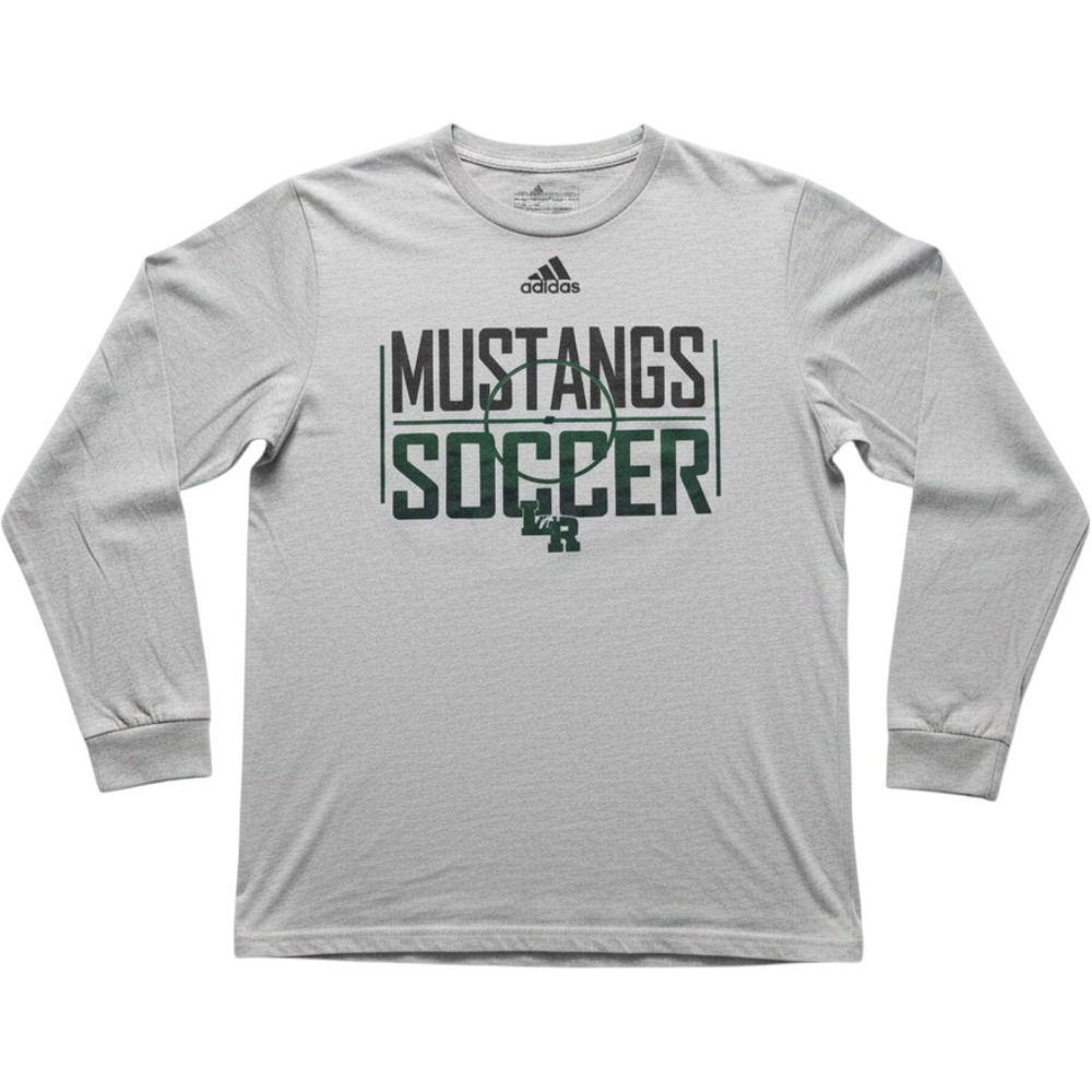 Mustangs Soccer Shirt Mens XL Gray Soccer Adidas Long Sleeve Tee T-Shirt
